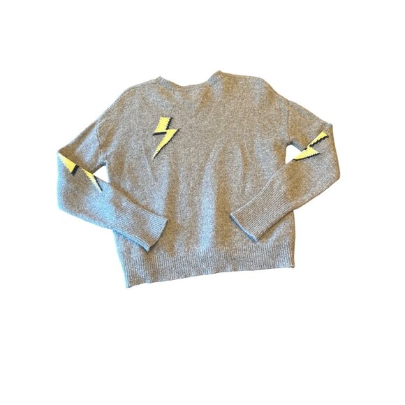 Rails Gray Lightning Bolt Sweater Soft Wool Cashmere Blend Knit Small S - Picture 6 of 6